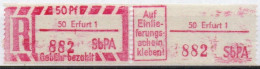 DDR Einschreibemarke Erfurt SbPA Postfrisch, EM2B-50-1II RU (b) Zh (Mi 2C) - Labels For Registered Mail