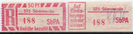 DDR Einschreibemarke Sömmerda SbPA Postfrisch, EM2B-523II(1) RU (b) Zh (Mi 2C) - Etiquettes De Recommandé