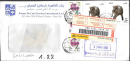 Egypt Nasr City Registered Cover Mailed To Germany 1998. Pharao Stamp - Brieven En Documenten
