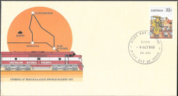 Australia Railway Train FDC Cover 1980. Opening Of Tarcoola - Alice Springs Railway - Cartas & Documentos