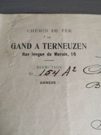 Chemin De Fer De Gand À Terneuzen 1914 Belgische Spoorwegen Eecloo Eekloo - Chemin De Fer