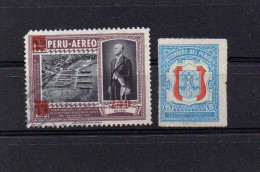 2 BRIEFMARKEN PERU / AERO - Peru