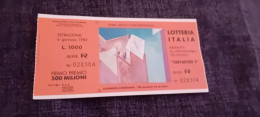 BIGLIETTO LOTTERIA ITALIA 1983 - Lotterielose