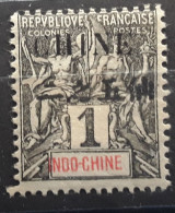 CHINE Bureaux Français 1902, Yvert No 35, 1 C Noir , Neuf * MH TB - Nuovi