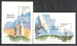Maldives - 1992 - Space In Japan - Yv  Bf 198 + 212 - Andere & Zonder Classificatie