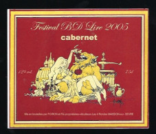 Etiquette Vin Cuvée Du Festival BD Lire 2005 Cabernet  Henri Poiron & Fils  Maisdon Sur Sevre  IllustrationMohamed Aouam - Vino Blanco