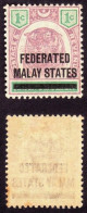 FEDERATED MALAY STATES FMS 1900 1c Wmk. CROWN CA Sc#1 MH @T613 - Federated Malay States