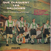 QUE CLAQUENT LES GALOCHES  - FR EP DANSES POPULAIRES TYROLIENNES - TIROLER KNAPPENTANZ + 3 - Musiche Del Mondo