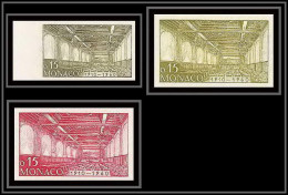 90203b Monaco N°528 Musee Oceanographique Museum Ocean Bande 3 Strip Essai Proof Non Dentelé Imperf ** MNH - Neufs