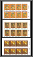 91748a Polynesie N° 303/305 Tableau Tableaux Painting Tapa 1988 Non Dentelé Imperf ** MNH Bloc 10 - Non Dentellati, Prove E Varietà