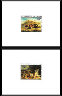 91738c Niger PA N° 215/216 Delacroix Tiger Tigre Lion Lionne Tableau Tableaux Painting épreuve De Luxe Deluxe Proof - Big Cats (cats Of Prey)