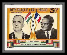 91724a Niger Pa N° 173 Visite Du Président Pompidou 1972 Non Dentelé Imperf ** MNH - Andere & Zonder Classificatie