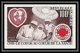 91704a Niger PA 182 Année Mondiale Du Coeur 1972 World Year Of Heart Non Dentelé Imperf ** MNH - Geneeskunde