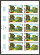 91971 Nouvelle-Calédonie PA N° 148 Paysages Landscape 1974 Arbre Tree Non Dentelé Imperf ** MNH Bloc 10 Coin Daté - Imperforates, Proofs & Errors