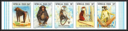 92738b Sénégal N°1193/1197 Primates Singes Patas Babouin Chimpanzé Baboon Chimpanzee Apes 1996 Non Dentelé ** MNH Imperf - Sénégal (1960-...)