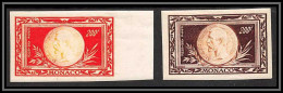 92565 Monaco PA N°41 Pièce De Monnaie Coin Lot De 2 Essai Proof Non Dentelé Imperf ** MNH - Poste Aérienne