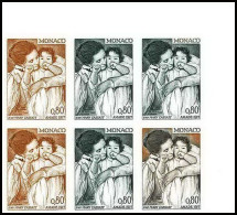 92948f Monaco N°1094 Amade Association Enfance Enfant Child Essai Proof Non Dentelé ** MNH Bloc 6 Strip - Neufs