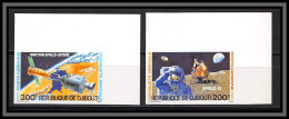 93956c Djibouti PA Yt N°138/139 Apollo 11 Soyouz Soyuz Espace Space 1980 Non Dentelé Imperf ** MNH Coin De Feuille - Dschibuti (1977-...)