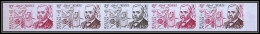 93917c Wallis Et Futuna PA N°127 Alfred Nobel Chimiste Chemist Essai Proof Non Dentelé Imperf ** MNH Bande De 5 - Nobelprijs