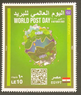 2022 Égypte Egypt Egitto World Post Day Geeen Earth Flag QR Code Drapeau - Ongebruikt