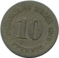 10 PFENNIG 1876 J DEUTSCHLAND Münze GERMANY #DB278.D.A - 10 Pfennig