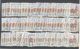 Yvert  1331 - Coq De Decaris  - Lot De 100 Timbres Oblitérés - à étudier - 1962-1965 Coq De Decaris