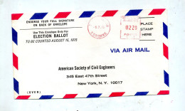 Lettre Election Machine ? Essonne + New York Tarif Zero - Mechanische Stempels (varia)