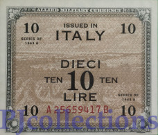 ITALIA - ITALY 10 LIRE 1943 PICK M19b AU - Occupazione Alleata Seconda Guerra Mondiale