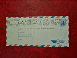 LETTRE  MAROC CASABLANCA FLAMME PORTE DU MAROC POUR PONT SUR SAMBRE ENTETE SALVA 1968 - Maroc (1956-...)