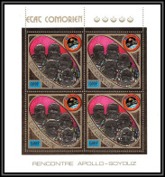 85726 N°255 A Apollo-Soyouz Espace Space 1975 Comores Comoros Etat Comorien Timbres OR Gold Stamps ** MNH Bloc 4 - Asie