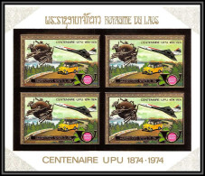 85709 N°412 B Concorde Voiture Cars UPU Laos Timbres OR Gold Stamps BLOC 4 ** MNH Non Dentelé Imperf - Concorde