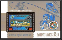 85679 Bloc N°60 A Espace (space) Apollo Moon UPU 74 Bateau Ship Satellite 1974 ** MNH Khmère Cambodia Cambodge OR Gold - Asie