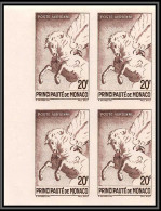 85284a/ Monaco PA Poste Aerienne N°5 Pegase Pegasus Mythologie Mythology Horse Non Dentelé ** MNH Imperf Bloc 4 - Luchtpost