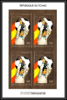 85899/ N°942 B DINO ZOFF Espana 1982 Football Soccer Coupe Monde Tchad OR Gold ** MNH Bloc 4 Non Dentelé Imperf - 1982 – Espagne