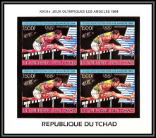 85887/ N°999 B Los Angeles 1984 Espace Space Jeux Olympiques Olympic Games Tchad OR Gold ** MNH Bloc 4 Imperf - Zomer 1984: Los Angeles