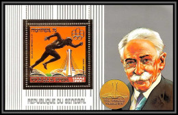 85746b BF N° 19 A Coubertin Sprint Montreal 1976 Jeux Olympiques Olympic Games Sénégal Timbres OR Gold Stamps ** MNH - Sénégal (1960-...)