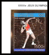 86024b Shot Put N°968 B Jeux Olympiques Olympic Games Los Angeles 1984 Centrafricaine OR Gold MNH Non Dentelé Imperf - Summer 1984: Los Angeles