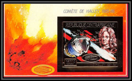 85971/ N°399 B 1986 Comète Halley's Comet Espace (space) Centrafrique Centrafricaine OR Gold ** MNH Non Dentelé Imperf - Africa