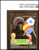 85922b/ N°933 B Football Soccer Coupe Monde ESPANA 1982 Centrafrique Centrafricaine OR Gold ** MNH Non Dentelé Imperf - 1982 – Spain