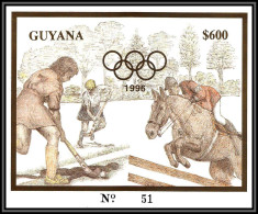 86194/ Guyana Mi N°323 OR Gold ** MNH 1996 Jeux Olympiques (olympic Games) Atlanta Hockey Jumping Horse 600$ ** MNH - Guyane (1966-...)