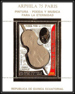 86176/ Guinée équatoriale Guinea Mi N°154 ARPHILA 75 Pablo Casals OR Gold ** MNH Chile Chili Violon Music - Briefmarkenausstellungen