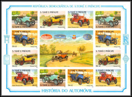 86418 Sao Tome E Principe Mi N°852/855 B Voiture (Cars) Rover Renault Morris Delage Non Dentelé Imperf 1983 ** MNH - Sao Tomé E Principe