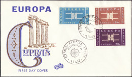 Chypre - Cyprus - Zypern FDC2 1963 Y&T N°217 à 219 - Michel N°225 à 227 - EUROPA - Brieven En Documenten