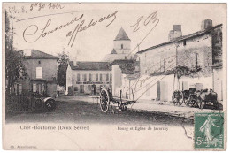 79 - B25266CPA - CHEF BOUTONNE - Bourg Et Eglise De Javarzay - Carte Décollée - Assez Bon état - DEUX-SEVRES - Chef Boutonne