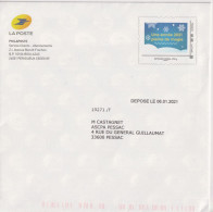 Enveloppe Entier International 250g Cadre Philaposte Une Année 2021 Pleine De Magie Déposée 06.01.2021 - Official Stationery