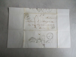 1842 LETTRE TAXEE PUANCE T 15 UN DIXIEME POURCENDEE TIMBRE A DATE ARRIVEE CHANTONAY - 1801-1848: Precursors XIX