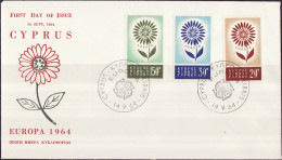 Chypre - Cyprus - Zypern FDC8 1964 Y&T N°232 à 234 - Michel N°240 à 242 - EUROPA - Lettres & Documents
