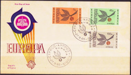 Chypre - Cyprus - Zypern FDC4 1965 Y&T N°250 à 252 - Michel N°258 à 260 - EUROPA - Lettres & Documents