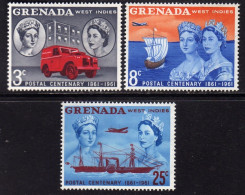 GRENADA 1961 - GRANADA - CENTENARIO DEL SERVICIO POSTAL- YVERT 178/180* - Grenade (...-1974)