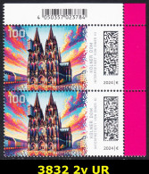 !a! GERMANY 2024 Mi. 3832 MNH Vert.PAIR From Upper Right Corner - Historic Buildings In Germany: Cologne Cathedral - Ungebraucht